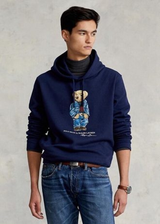 Lacivert Erkek Ralph Lauren Polo Ayı Polar Kapüşonlu Üst