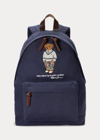 Lacivert Erkek Ralph Lauren Polo Bear Kanvas Sırt Çantaları