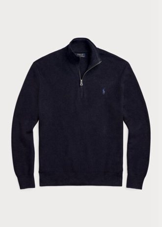 Siyah Erkek Ralph Lauren Örgülü Pamuklu Çeyrek Fermuarlı Kazak Siyah Erkek Ralph Lauren Örgülü Pamuklu Çeyrek Fermuarlı Kazak