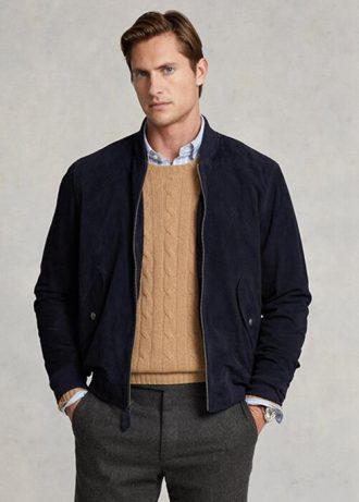 Lacivert Erkek Ralph Lauren Süet Bomber Ceketler