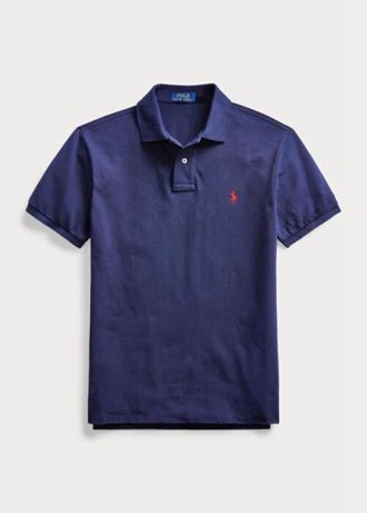 Lacivert Erkek Ralph Lauren Slim Fit File Polo Gömlekler