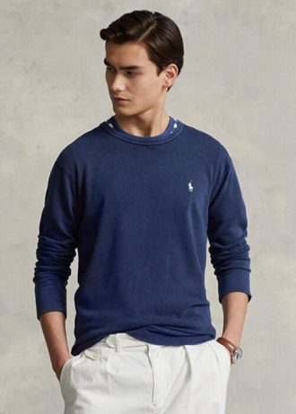 Lacivert Erkek Ralph Lauren Spa Havlu Sweatshirt