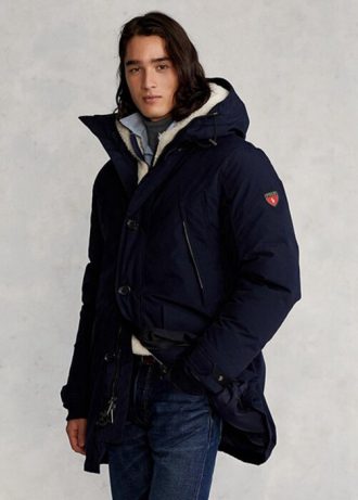 Lacivert Erkek Ralph Lauren Su Geçirmez Parka Ceketleri