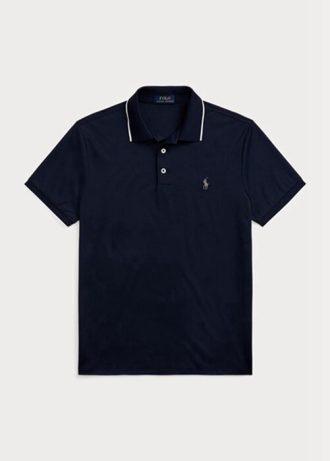 Lacivert Erkek Ralph Lauren Özel Slim Fit Birdseye Polo Tişörtleri