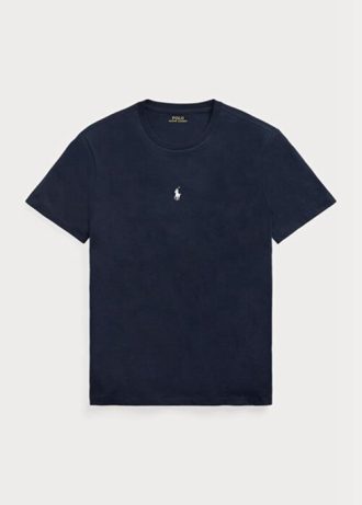 Lacivert Erkek Ralph Lauren Özel Slim Fit Yuvarlak Yaka Tişörtler
