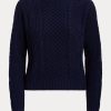 Lacivert Kadın Ralph Lauren Aran Örgü Pamuklu Tekne Yaka Kazaklar Lacivert Kadın Ralph Lauren Aran Örgü Pamuklu Tekne Yaka Kazaklar