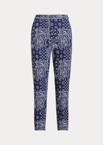 Lacivert Kadın Ralph Lauren Bandana Baskılı Jogger Pantolon