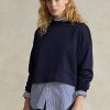 Lacivert Kadın Ralph Lauren Boxy Süet-Yamalı Fransız Havlu Sweatshirt Lacivert Kadın Ralph Lauren Boxy Süet-Yamalı Fransız Havlu Sweatshirt
