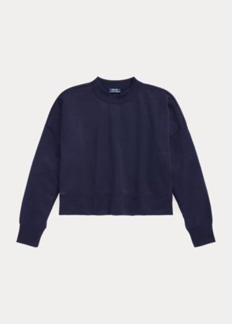 Lacivert Kadın Ralph Lauren Boxy Süet-Yamalı Fransız Havlu Sweatshirt Lacivert Kadın Ralph Lauren Boxy Süet-Yamalı Fransız Havlu Sweatshirt