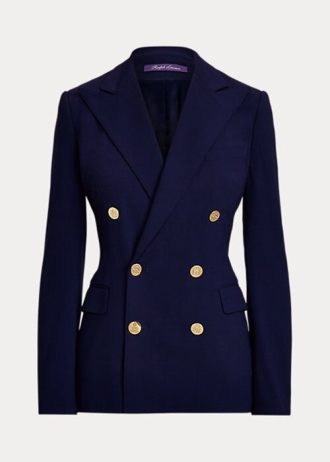 Lacivert Kadın Ralph Lauren Camden Yün Krep Ceketler
