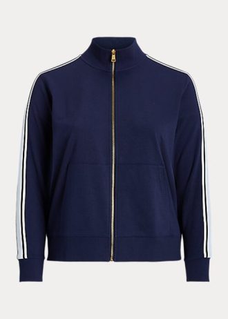 Lacivert Kadın Ralph Lauren Fransız Havlu Kumaş Tam Fermuarlı Ceketler