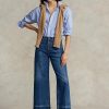 Lacivert Kadın Ralph Lauren Geniş Paça Kısa Kot Pantolon Lacivert Kadın Ralph Lauren Geniş Paça Kısa Kot Pantolon