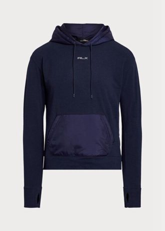 Lacivert Kadın Ralph Lauren GolfLogo Hibrit Jersey Kapüşonlu Üst