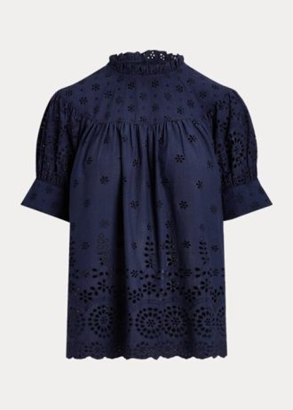 Lacivert Kadın Ralph Lauren Göz İşlemeli Pamuklu Üstler