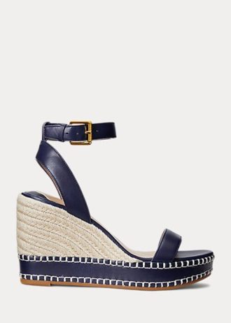 Lacivert Kadın Ralph Lauren Hilarie Deri Espadril