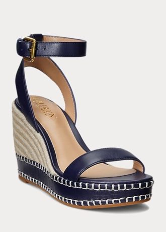 Lacivert Kadın Ralph Lauren Hilarie Deri Espadril