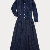 Lacivert Kadın Ralph Lauren Indigo Pamuklu Vual Elbise Lacivert Kadın Ralph Lauren Indigo Pamuklu Vual Elbise