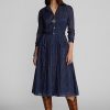 Lacivert Kadın Ralph Lauren Indigo Pamuklu Vual Elbise Lacivert Kadın Ralph Lauren Indigo Pamuklu Vual Elbise