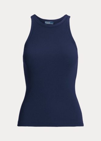 Lacivert Kadın Ralph Lauren Kaburgalı Pamuklu Atlet