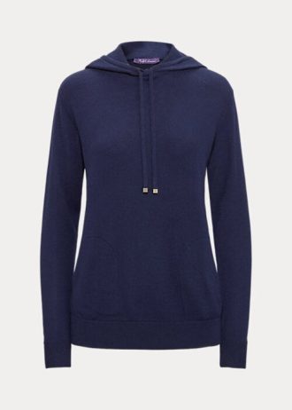 Lacivert Kadın Ralph Lauren Kaşmir Kapüşonlu Sweatshirt
