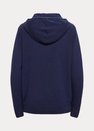 Lacivert Kadın Ralph Lauren Kaşmir Kapüşonlu Sweatshirt