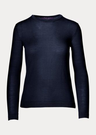 Lacivert Kadın Ralph Lauren Kaşmir Yuvarlak Yaka Kazaklar