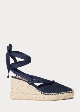 Lacivert Kadın Ralph Lauren Kanvas Kamalı Espadril