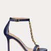 Lacivert Kadın Ralph Lauren Kate Nappa Deri Sandaletler Lacivert Kadın Ralph Lauren Kate Nappa Deri Sandaletler