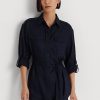 Lacivert Kadın Ralph Lauren Kemerli Keten Gömlekler Lacivert Kadın Ralph Lauren Kemerli Keten Gömlekler