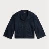 Lacivert Kadın Ralph Lauren Kısa Indigo Pamuklu-Keten Ceketler Lacivert Kadın Ralph Lauren Kısa Indigo Pamuklu-Keten Ceketler