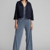 Lacivert Kadın Ralph Lauren Kısa Indigo Pamuklu-Keten Ceketler Lacivert Kadın Ralph Lauren Kısa Indigo Pamuklu-Keten Ceketler
