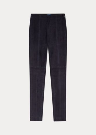 Lacivert Kadın Ralph Lauren Kuzu Derisi Süet Tayt