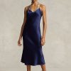 Lacivert Kadın Ralph Lauren Mulberry İpek Midi Slip Elbise Lacivert Kadın Ralph Lauren Mulberry İpek Midi Slip Elbise