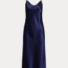 Lacivert Kadın Ralph Lauren Mulberry İpek Midi Slip Elbise Lacivert Kadın Ralph Lauren Mulberry İpek Midi Slip Elbise