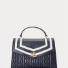 Lacivert Kadın Ralph Lauren Nappa Deri Orta Boy Farrah Satchel Çantalar Lacivert Kadın Ralph Lauren Nappa Deri Orta Boy Farrah Satchel Çantalar