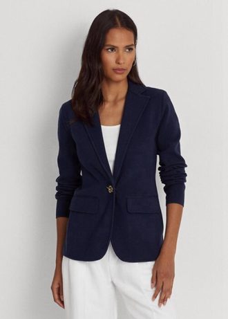 Lacivert Kadın Ralph Lauren Pamuk Karışımlı Blazer Ceketler