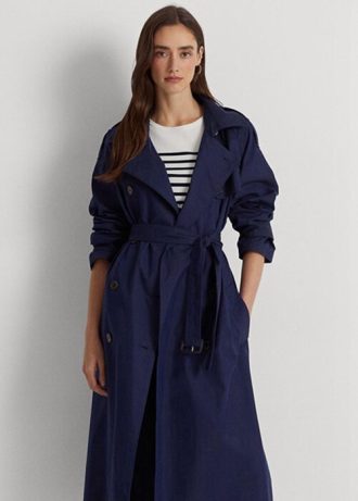 Lacivert Kadın Ralph Lauren Pamuk Karışımlı Twill Montlar