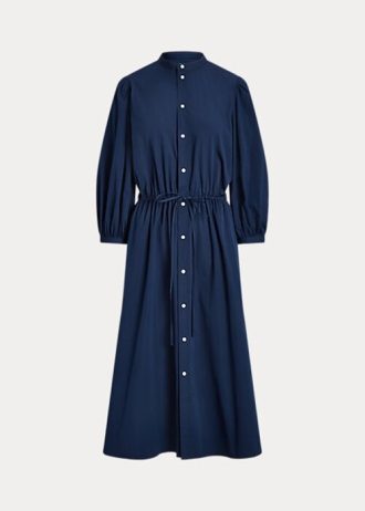 Lacivert Kadın Ralph Lauren Pamuklu Geniş Kumaş Elbise