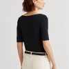 Lacivert Kadın Ralph Lauren Pamuklu Tekne Yaka Üstler Lacivert Kadın Ralph Lauren Pamuklu Tekne Yaka Üstler