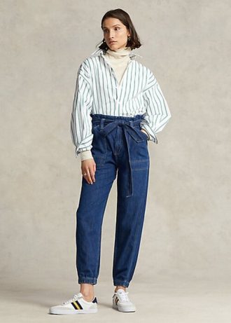 Lacivert Kadın Ralph Lauren Paperbag Jogger Pantolon