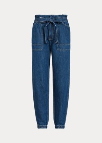 Lacivert Kadın Ralph Lauren Paperbag Jogger Pantolon