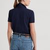 Lacivert Kadın Ralph Lauren Patchwork Piqué Polo Gömlekler
