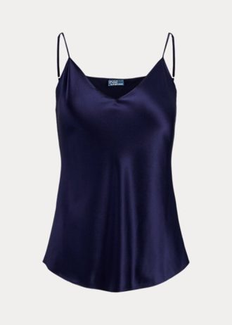 Lacivert Kadın Ralph Lauren İpek Atlet Üstleri