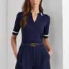 Lacivert Kadın Ralph Lauren İpek Karışımlı Kısa Kollu Kazaklar Lacivert Kadın Ralph Lauren İpek Karışımlı Kısa Kollu Kazaklar