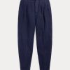 Lacivert Kadın Ralph Lauren Pileli Keten Karışımlı Twill Pantolon Lacivert Kadın Ralph Lauren Pileli Keten Karışımlı Twill Pantolon