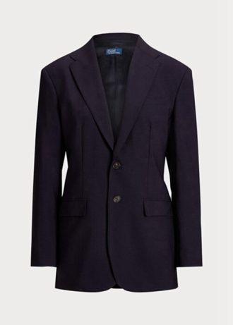 Lacivert Kadın Ralph Lauren Streç Yün Karışımlı Blazer Ceketler