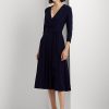 Lacivert Kadın Ralph Lauren Surplice Jersey Elbise Lacivert Kadın Ralph Lauren Surplice Jersey Elbise