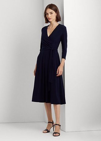 Lacivert Kadın Ralph Lauren Surplice Jersey Elbise