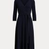 Lacivert Kadın Ralph Lauren Surplice Jersey Elbise Lacivert Kadın Ralph Lauren Surplice Jersey Elbise