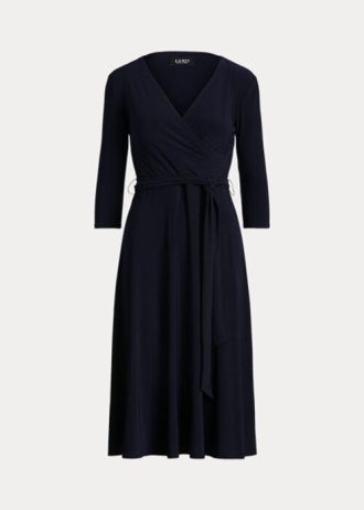 Lacivert Kadın Ralph Lauren Surplice Jersey Elbise